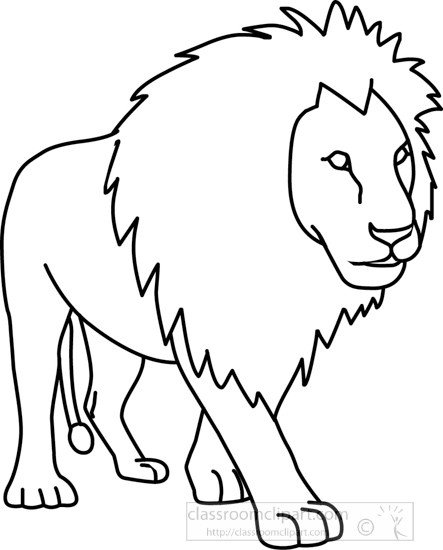 Animals lion 01A outline Classroom Clipart