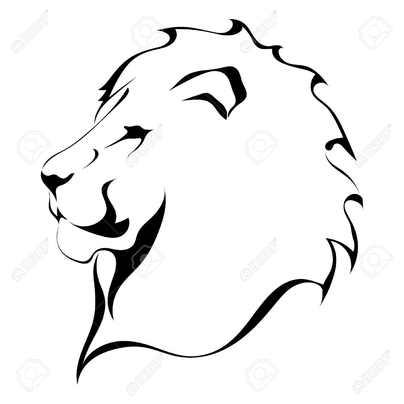 aslan clipart black and white outline Clipground