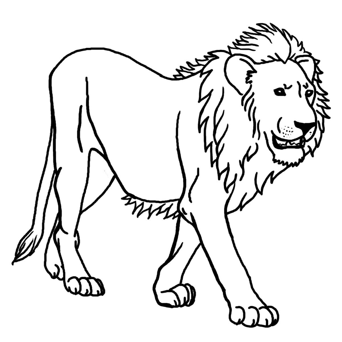 Clip Art Cartoon Animal Faces Lion B&W
