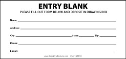 2 8" x 5 5" Stock Entry Blank Forms from Admit e