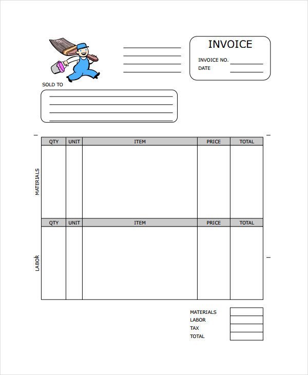 Elegant Painting Invoice Template 10 Free Excel PDF