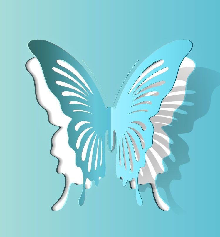 Butterfly paper cutting vector 2 1000Vectors
