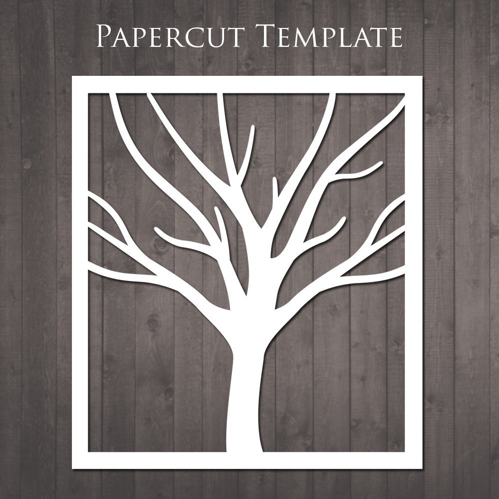 Tree Papercut Template diy paper cut