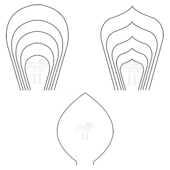 PDF Set of 2 Flower Templates and 1 Leaf Template Giant