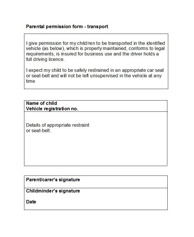 50 Printable Parental Consent Form & Templates Template Lab