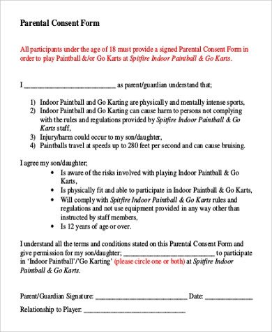 Parent Consent Form Sample 9 Examples in PDF