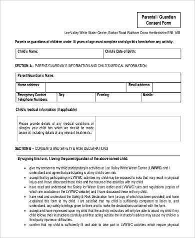 Sample Parental Consent Form 9 Examples in PDF