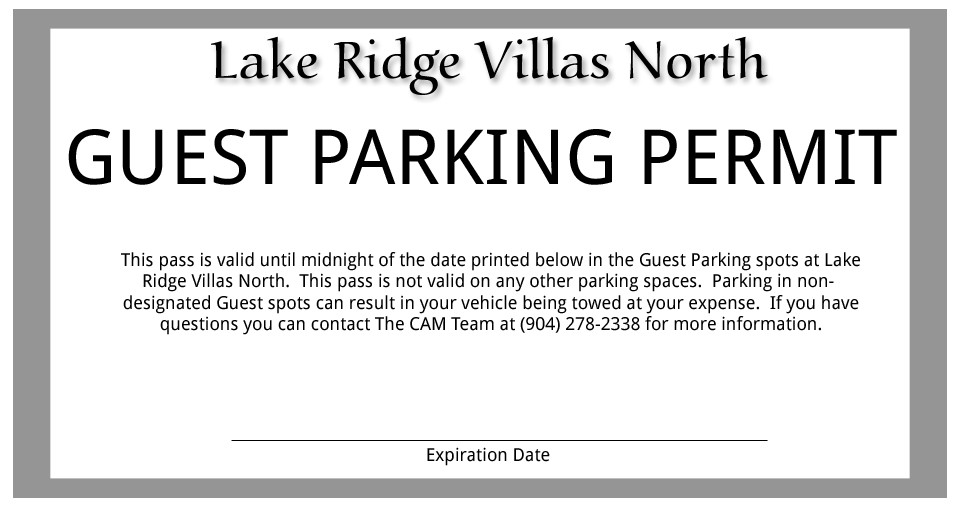 25 of Parking Pass Template Word