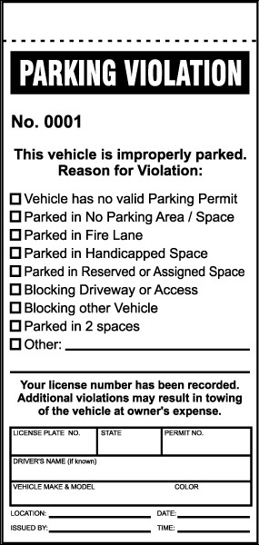 Parking Violation Ticket Y6008 by SafetySign