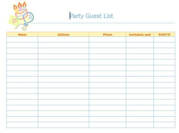 Free Printable Guest Checklist