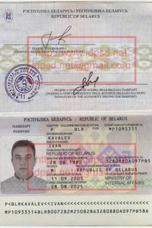 Template Belarus Passport PSD