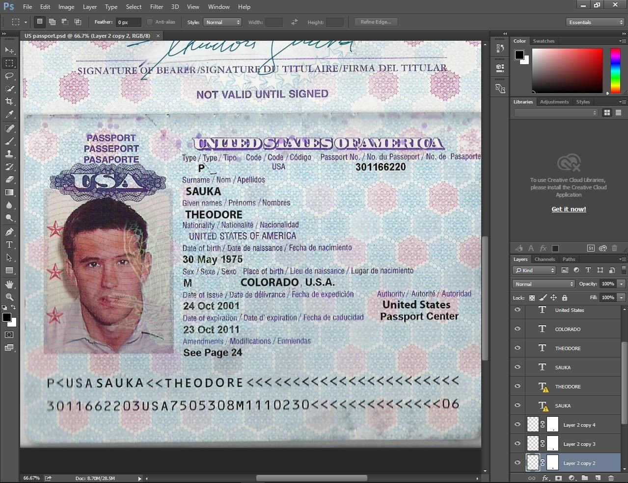 USA PASSPORT PSD TEMPLATE Passport Pinterest