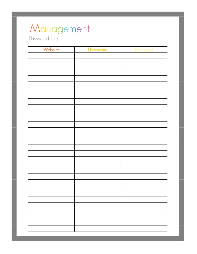 Password Log Printable Sheet1 pdf Google Drive