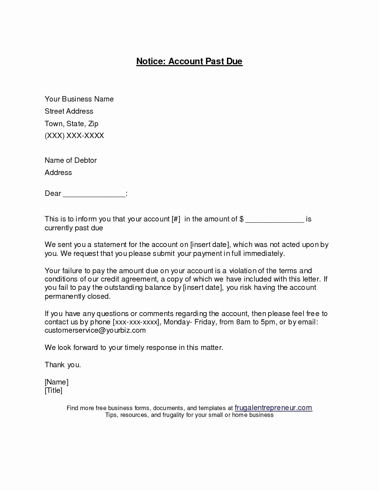 Past Due Invoice Letter Template Collection