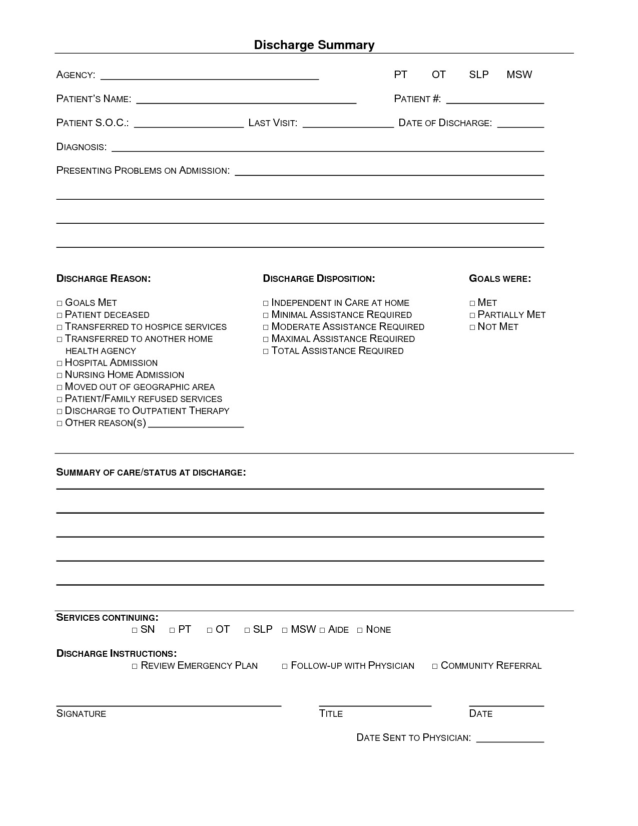 15 of Hospital Emergency Room Discharge Template
