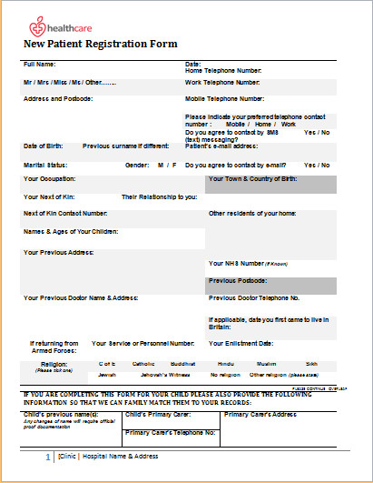 20 Medical Form LOGS sheets & TEMPLATES