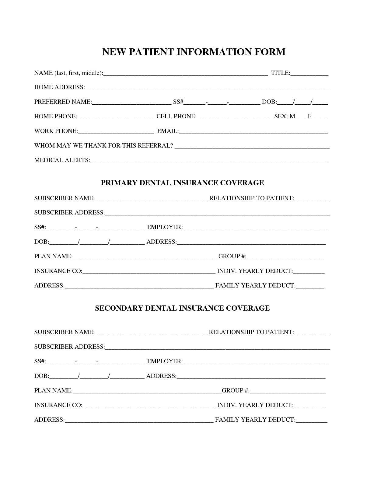 27 of Dental New Patient Forms Template