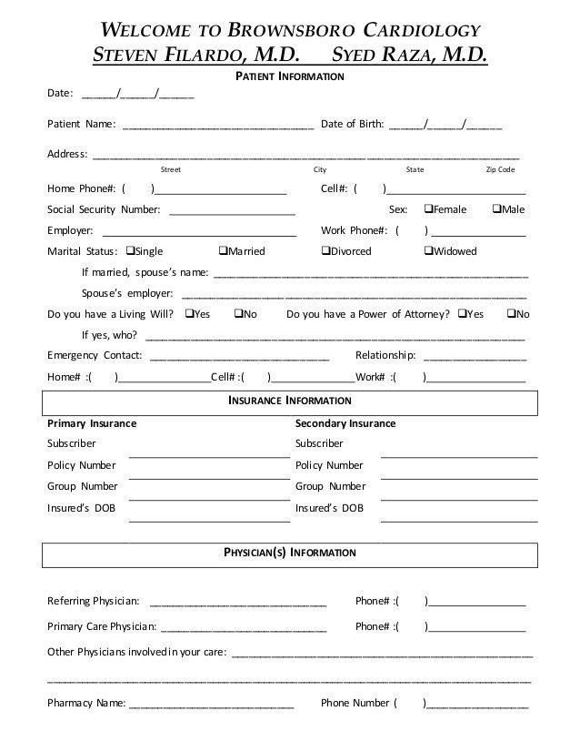 new patient forms New Patient Medical History