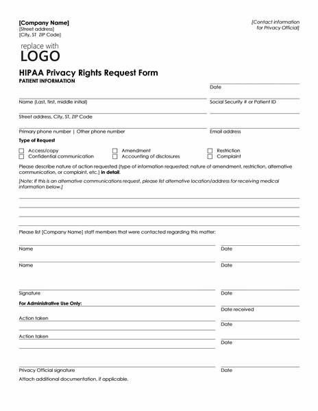 Patient health information request form can be used by