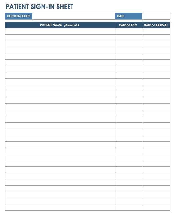 Free Sign in and Sign up Sheet Templates