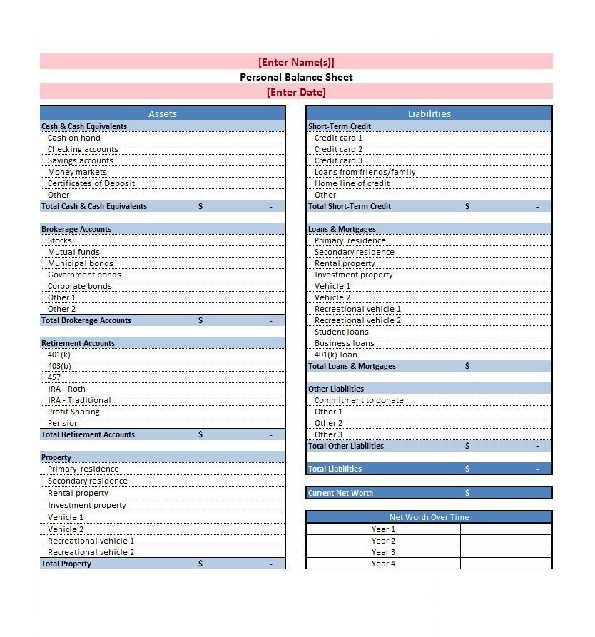 38 Free Balance Sheet Templates & Examples Template Lab