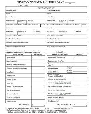 40 Personal Financial Statement Templates & Forms