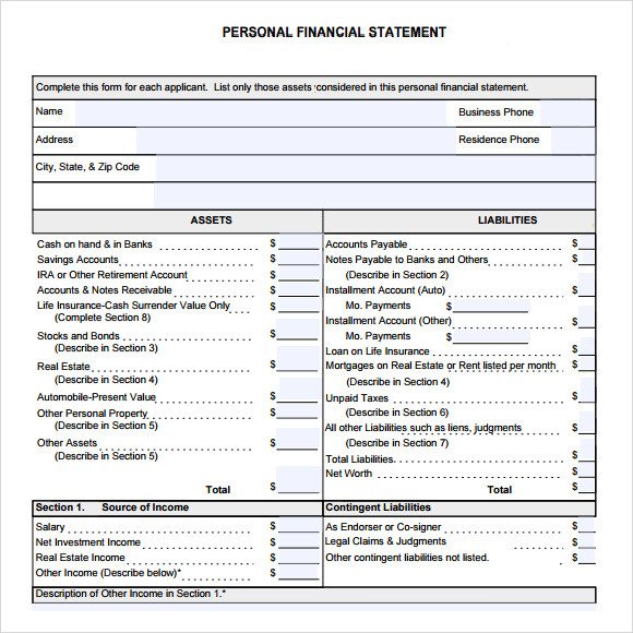 Sample Financial Summary 7 Documents in PDF