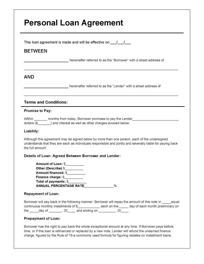 Download Personal Loan Agreement Template PDF
