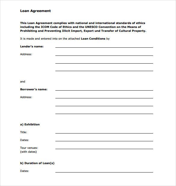 Sample Personal Loan Agreement 6 Free Download Free