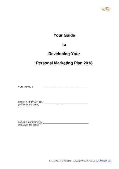 10 Personal Marketing Plan Examples PDF Word Docs
