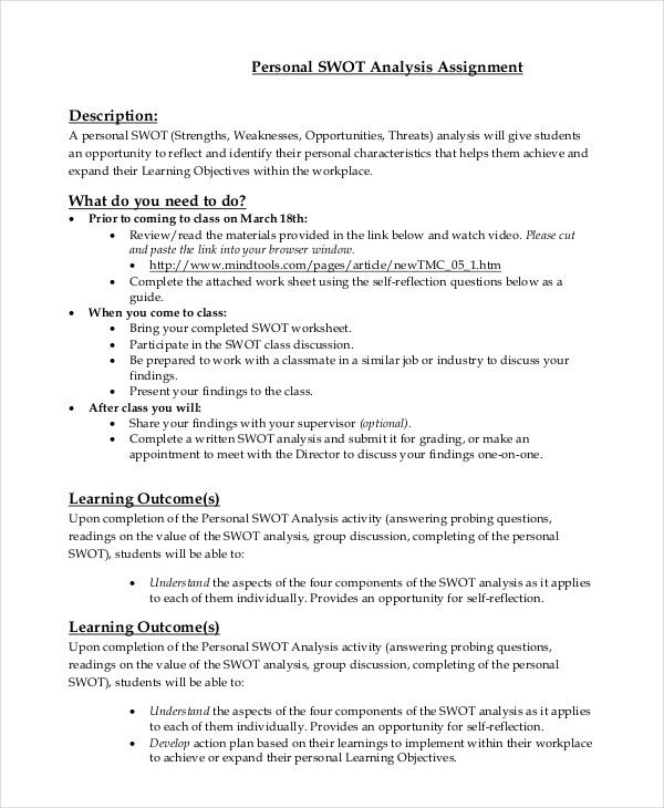 23 Personal SWOT Analysis Templates PDF DOC