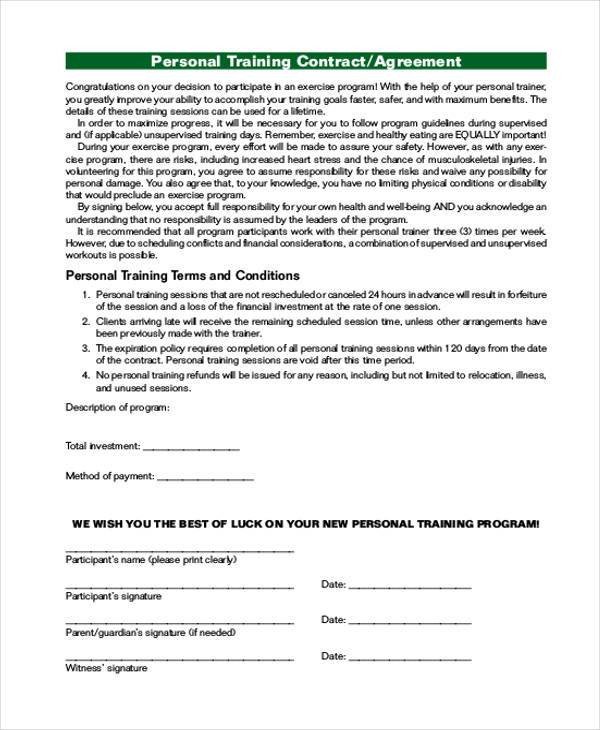 Personal Agreement Form Samples 9 Free Documents in PDF