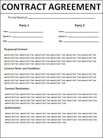 Printable Sample Personal Training Contract Template Form