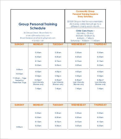 Personal Schedule Template 9 Free Word PDF Documents