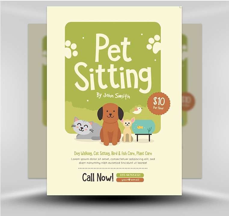 Pet Sitting Flyer v2 FlyerHeroes