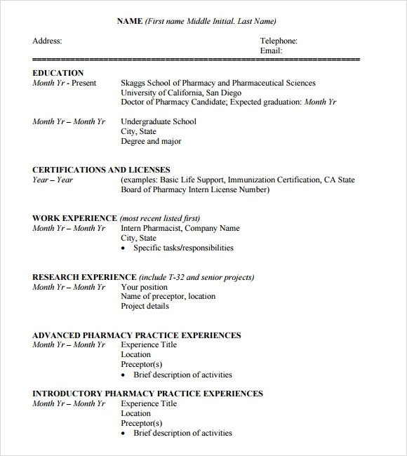 Sample Student CV Template 9 Download Free Documents in