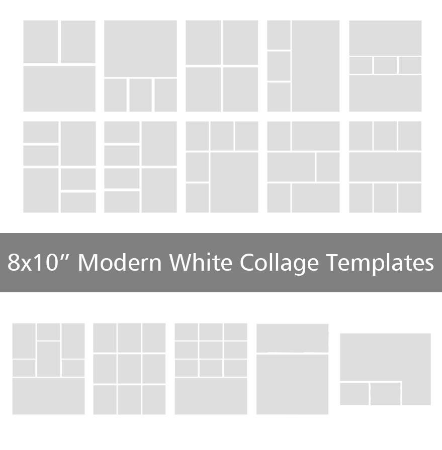 8x10” Modern White Collage Templates – Discovery Center Store