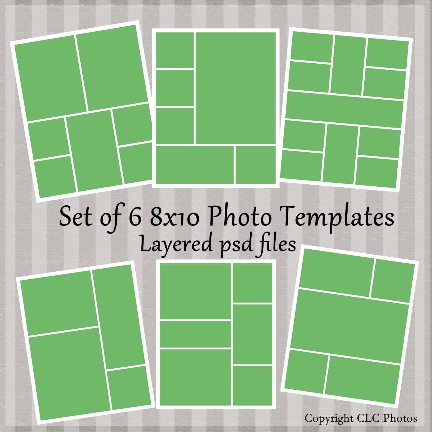 8x10 Template Collage Story Board Layered PSD Files Set