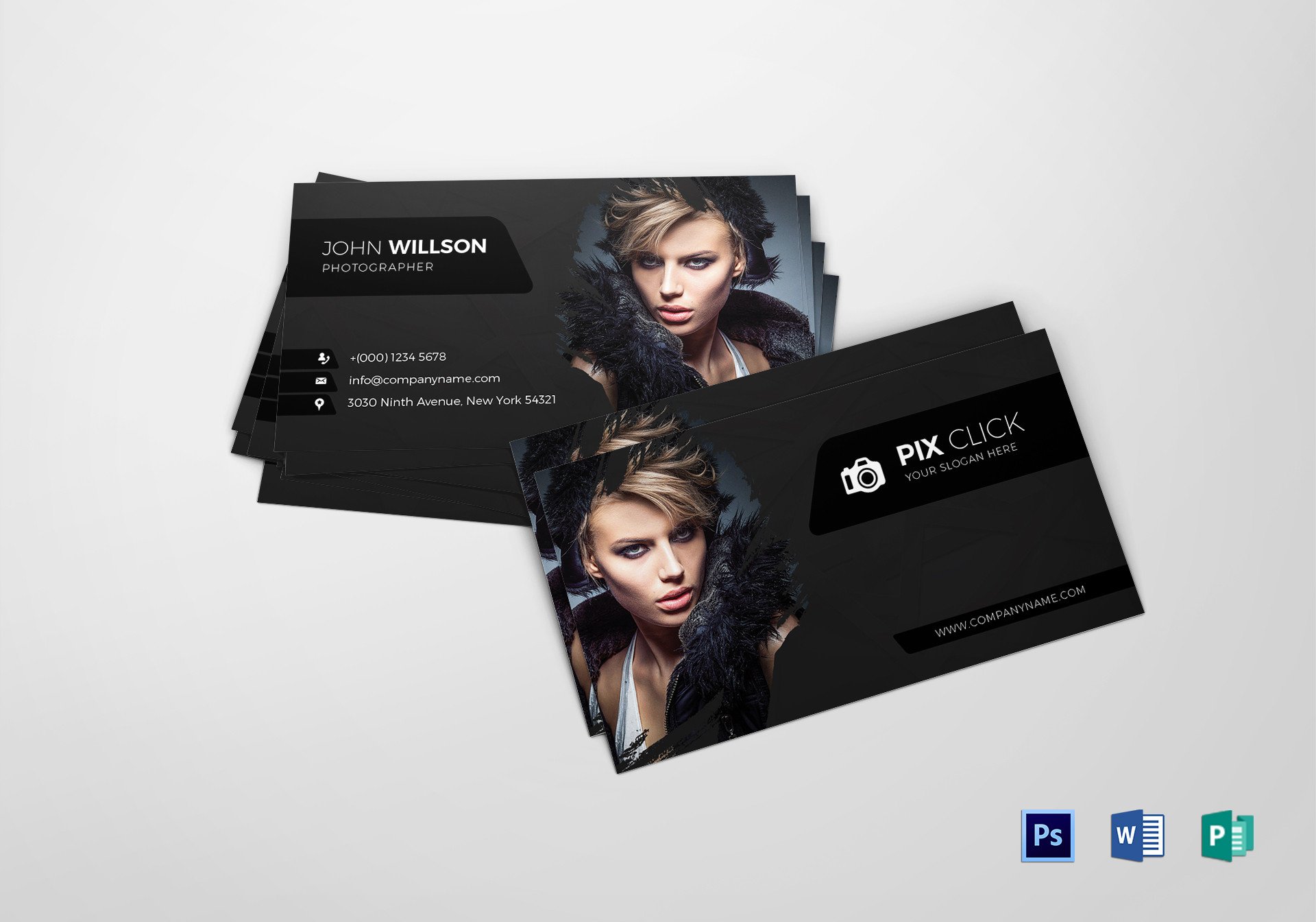 grapher Business Card Design Template in PSD Word