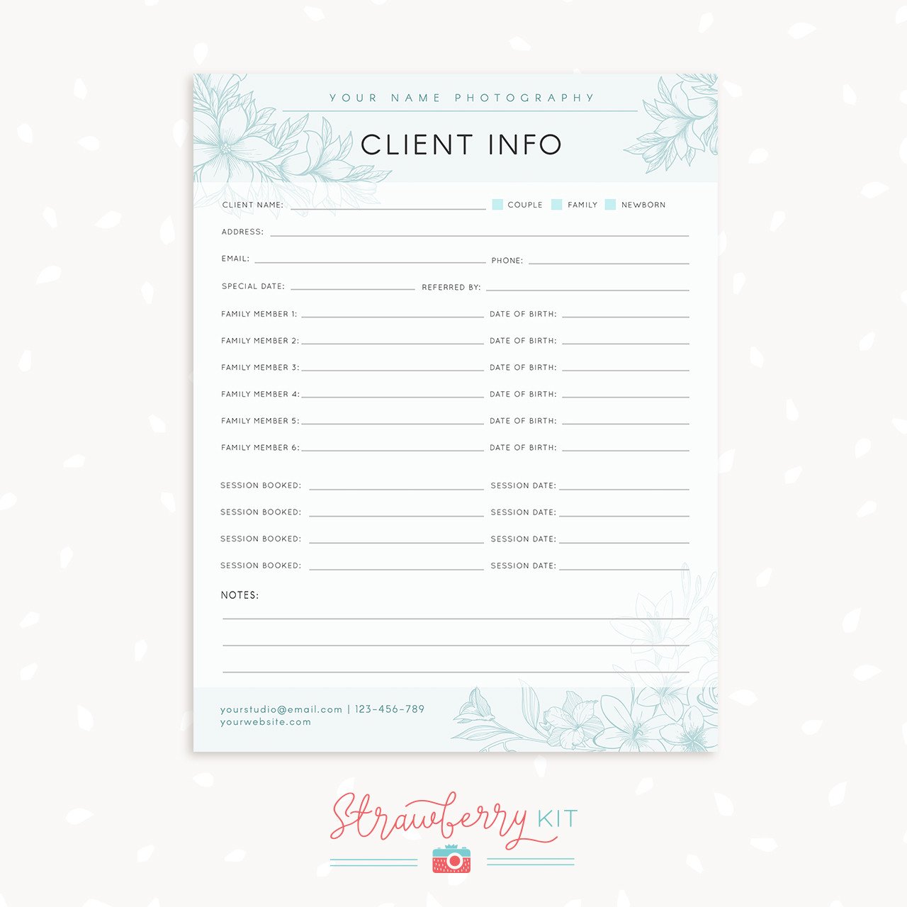 Client Information Template for graphers Strawberry Kit