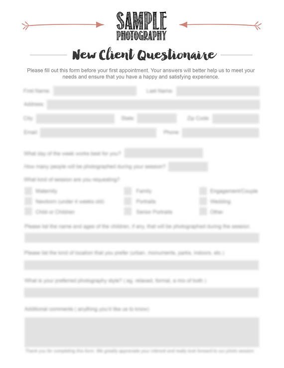 grapher New Client Questionnaire graphy New