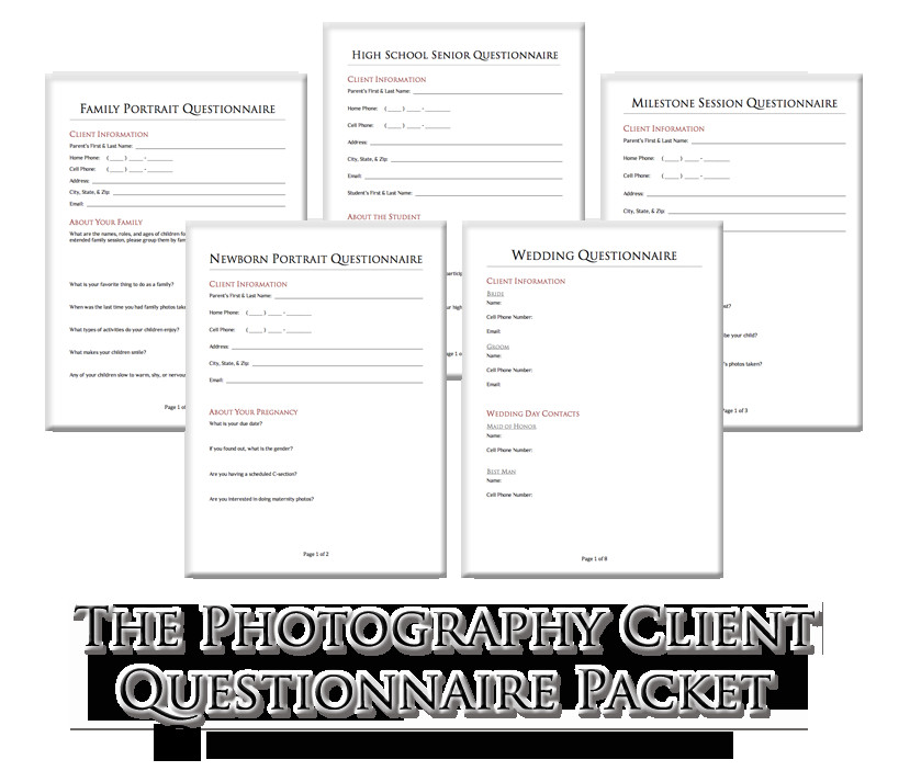 graphy Client Questionnaire Packet grapher s