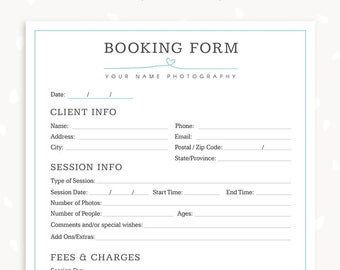 graphy Forms Client Booking Form For grapher