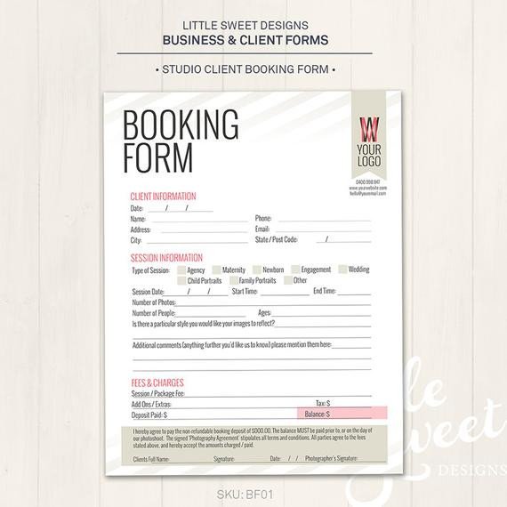 graphy Studio Client Booking Form shop Template