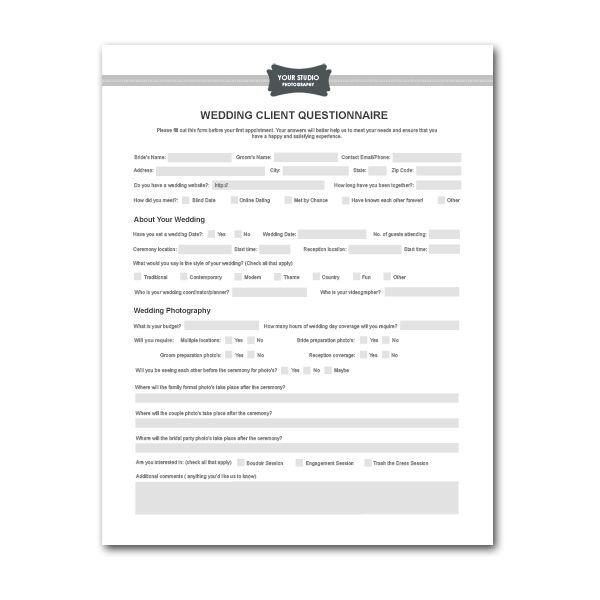 Printable Sample Wedding graphy Contract Template
