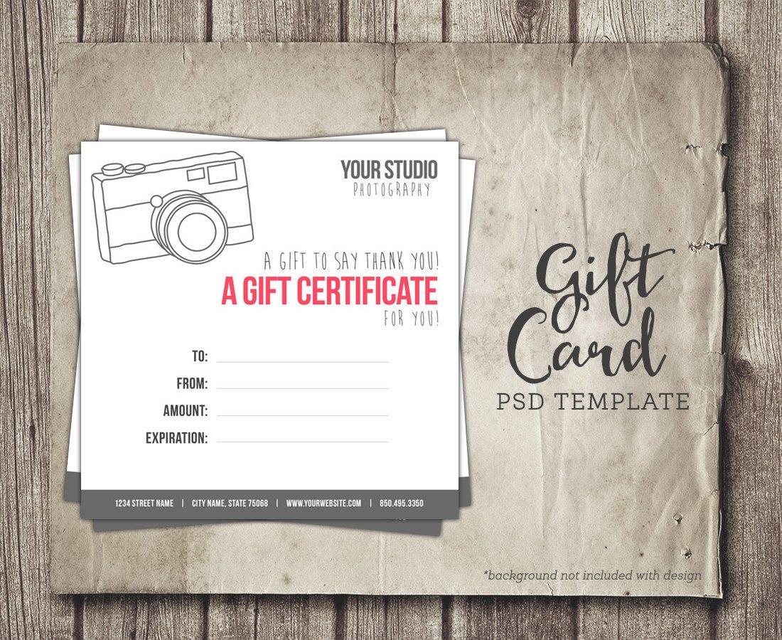 graphy Gift Card Template Digital Gift Certificate