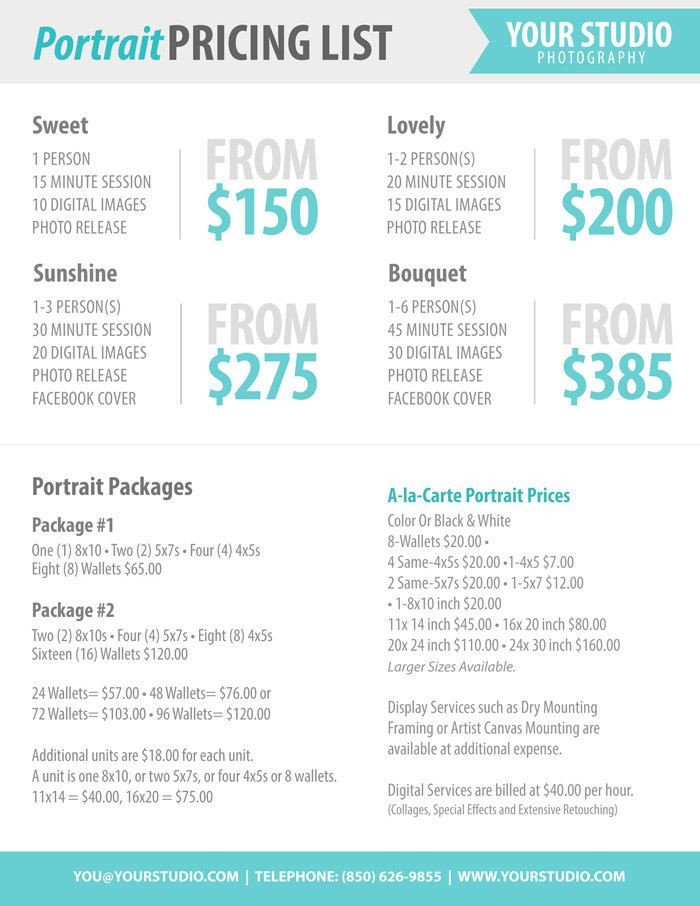 graphy Package Pricing grapher Price List