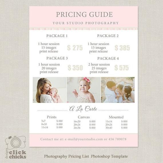 graphy Package Pricing List Template graphy