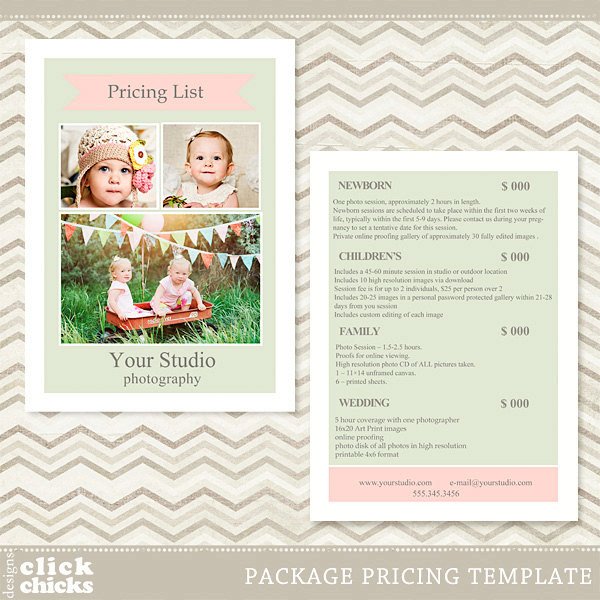 graphy Package Pricing List Template Price List Price