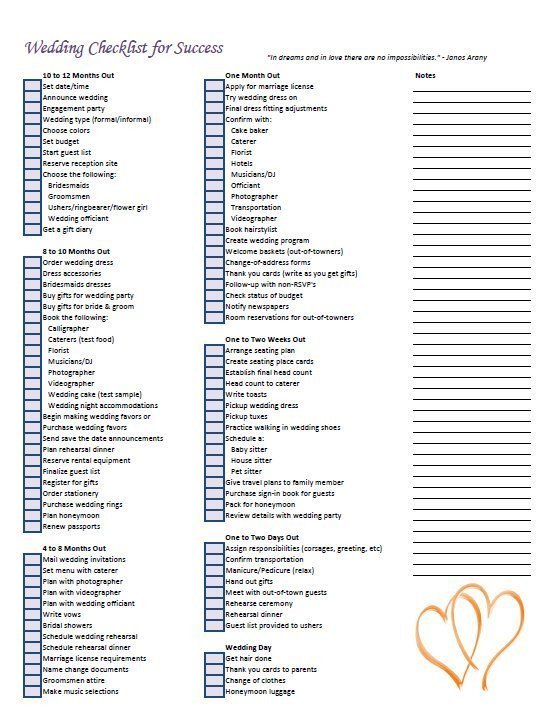 Free Excel Wedding Planning Checklist Template
